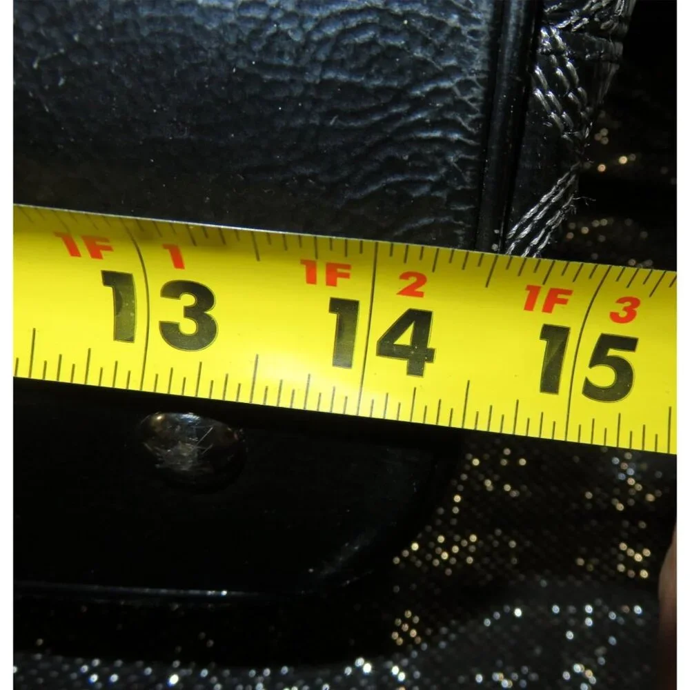 Coach 2012 Black Signature C Stitched Patent Leather Tote Kisslock Handbag